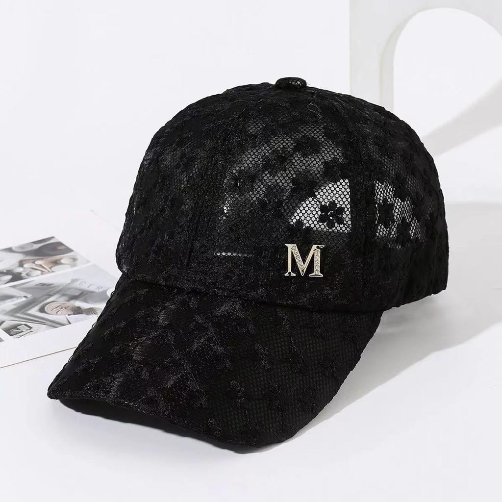 Women's Baseball Cap Korean Style Lace Floral Sun Hat Spring Breathable UV Protection Adjustable Vintage Casual for Outdoor