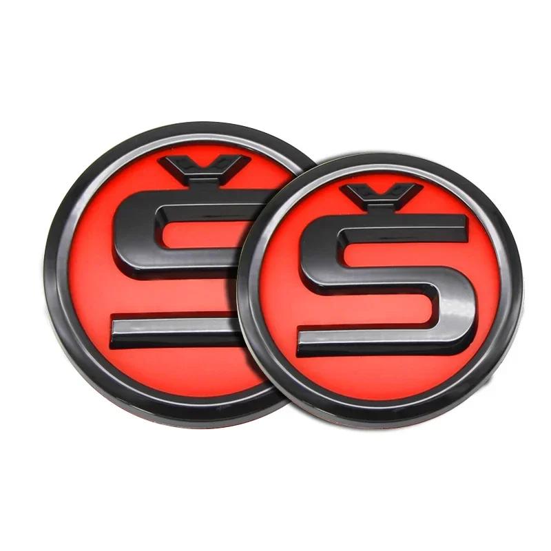 Car Sticker 2025 New 2Pcs 80mm 90mm 3D Car Badge Badge Hood Front and Trunk Badge for Skoda S Fabia 1 2 Octavia A7 RS Superb Car