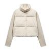 Autumn and Winter New Women clothes Western Style Stand Collar Long sleeve Knitted Patchwork Cotton-padded jacket Jacket 0518258