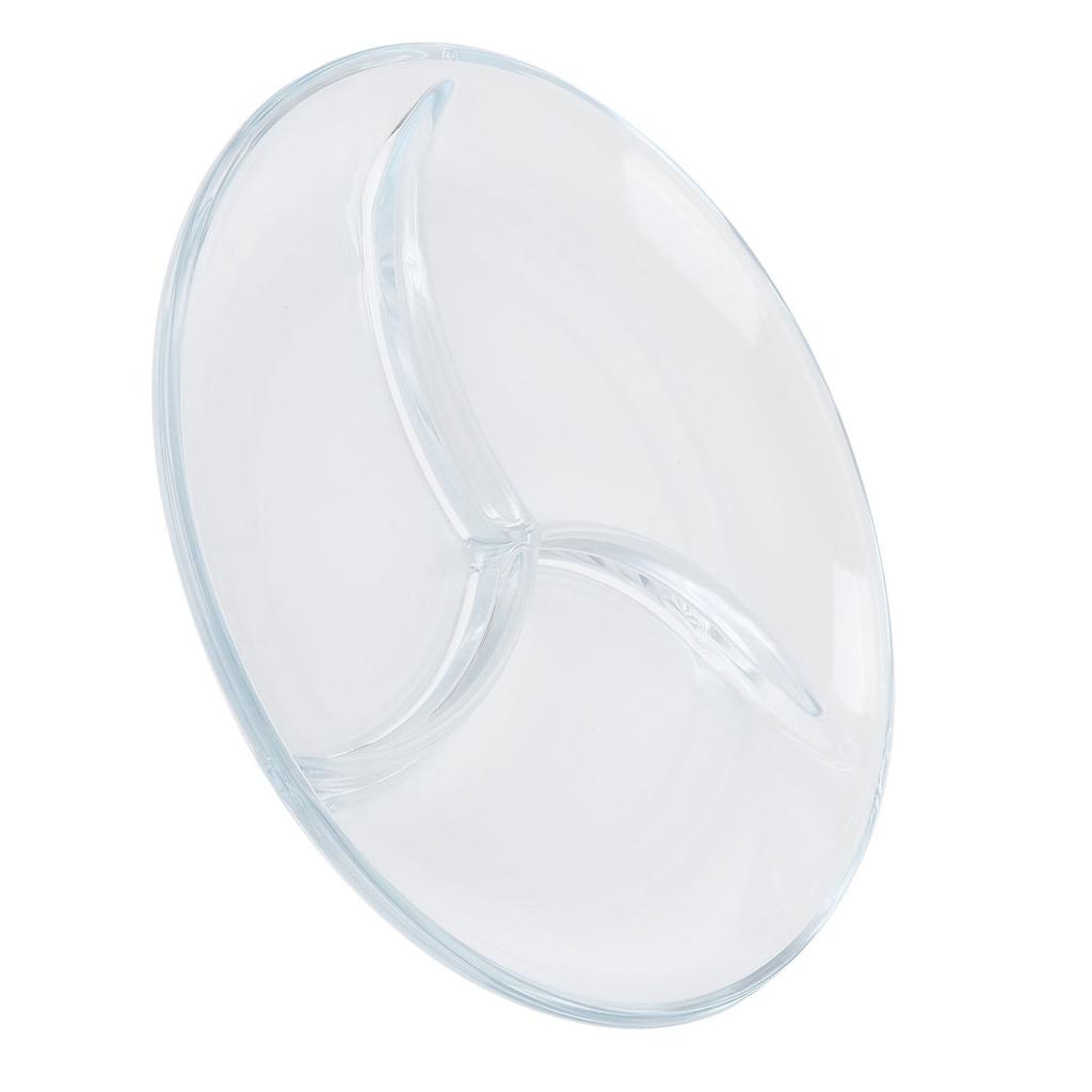 Podzielony talerz obiadowy Talerz ze szkła hartowanego Wielorazowy talerz na przekąski Lekka zastawa stołowa na ciasta owoce