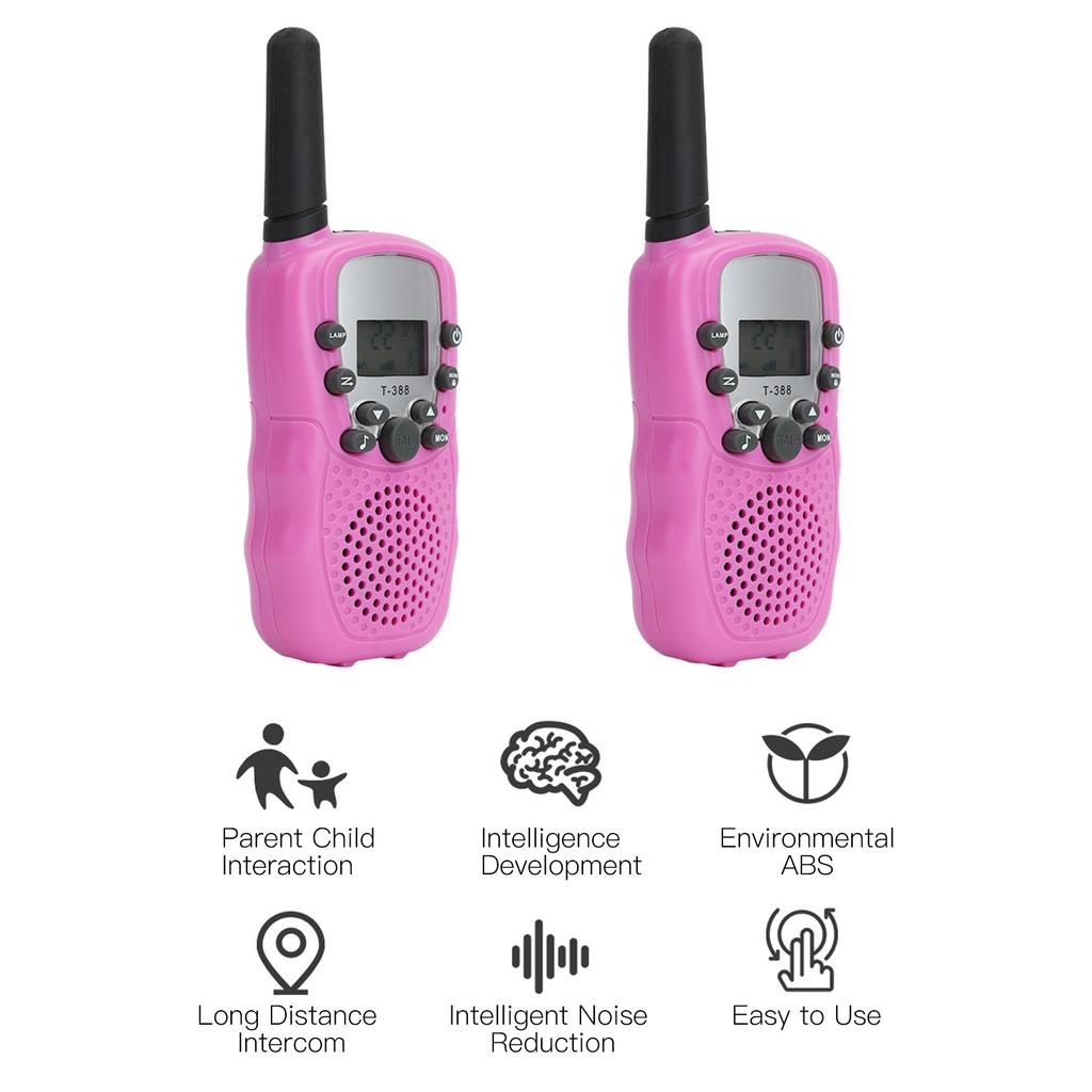 Walkie-talkie portátil de mano para niños, radios bidireccionales de 3 km de largo alcance, educativo e interactivo.