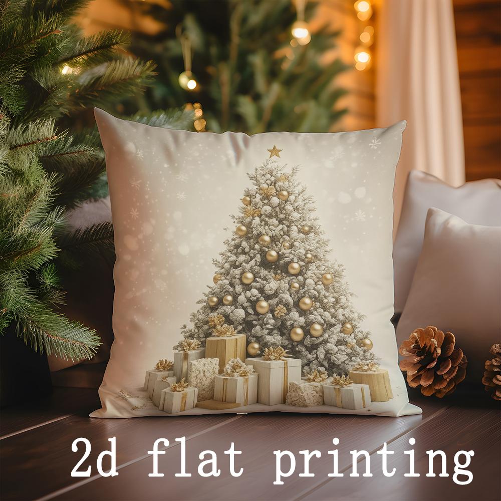 

Home Decor Christmas-themed Cushion Covers with Festive Designs Pattern Cushion Cover Suitable for Sofa Bedroom Car Pillow Cover 16x16Inch