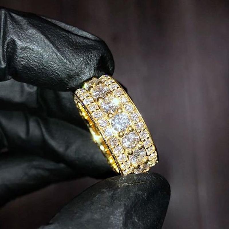 

Huitan Сверкающие женские кольца с кубическим цирконием Свадебные кольца Модные женские аксессуары Повседневные Вечерние Заявления Ювелирные изделия 9