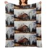 Autumn's last days - old barn and silo Throw Blanket Decorative Beds Travel Furrys Sleeping Bag Blankets