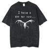 Death Note Harajuku Vintage Washed T Shirts Anime Graphic Printing T Shirt Cotton Fashion Streetwear Unisex Top Tee