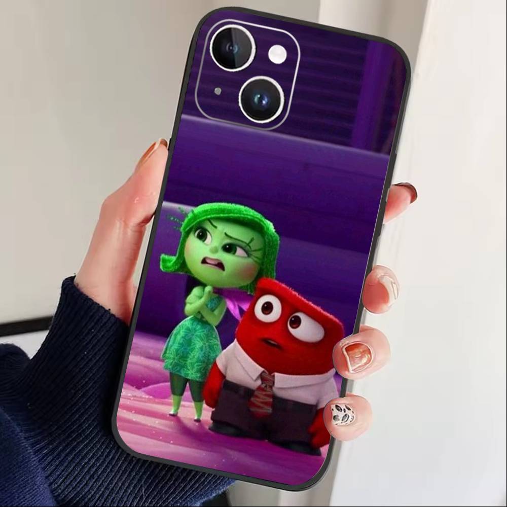 

A-Adventure Anime Inside Out Phone Case For iPhone 17 16 15 14 13 12 Max Plus Silicone Black Cover iPhone12