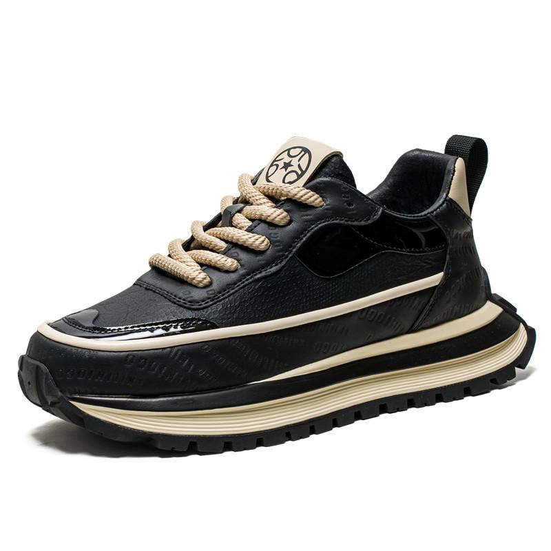 Autumn and winter men`s low-top thick-soled