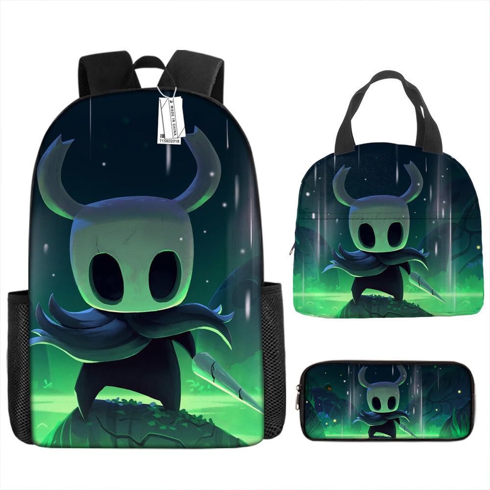 Luxusní Novinka Kreativní Cool Nový Hollow Knight 3D Tisk 3ks/Sada žák Školní tašky Batoh na notebook Denní batoh Batoh Taška na oběd Pouzdro na tužky