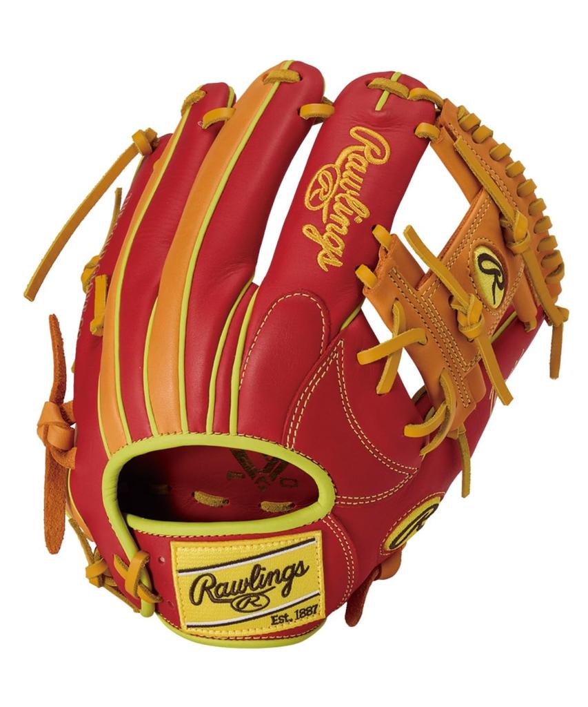 Rawlings HYPER TECH COLOR SYNC Baseball Throw Glove, Soft, GR5FHTCN62, Infielder's Glove, Scarlet/Orange, 11.25 Inches, Right-Handed
