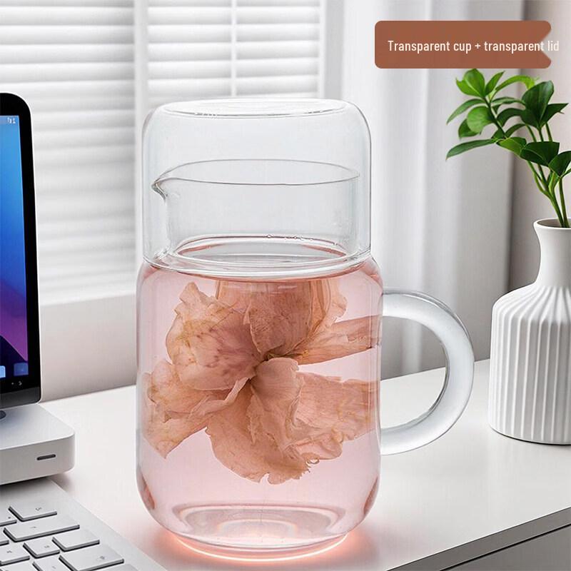 High Borosilicate Glass Tea Infuser Mug with Lid