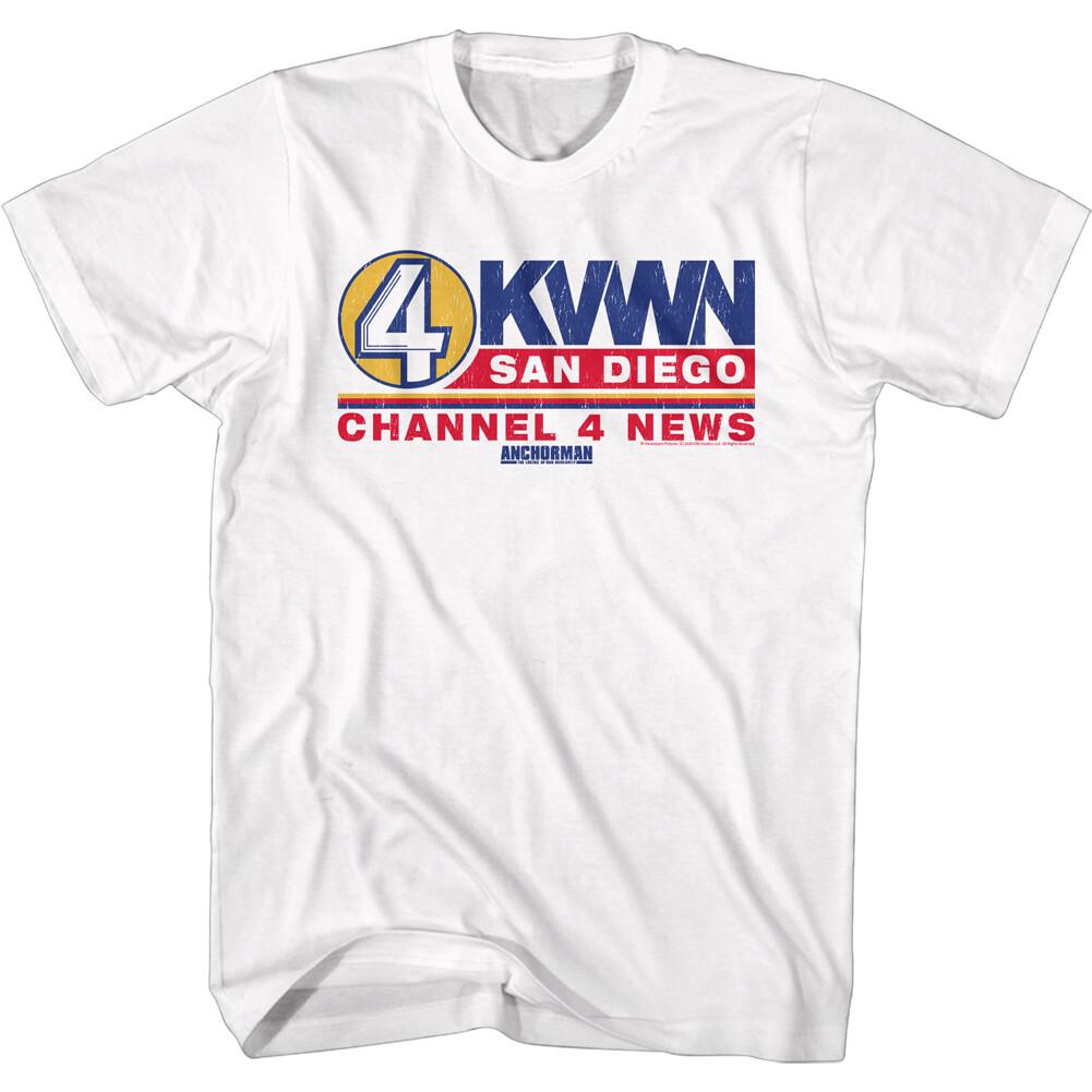 Anchorman Movie KVWN San Diego Channel 4 News Logo Men T Shirt Movie Merch S