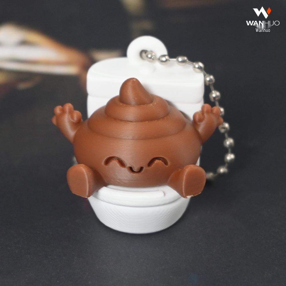 3D Cartoon Poop Keychain Pendant - Cute Decompression Toy & Ornament