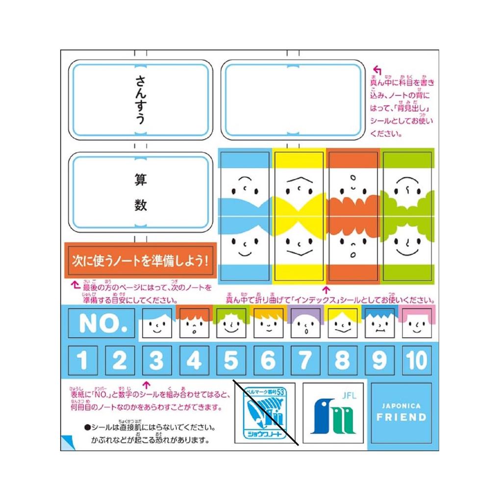 Showa Note Japonica Friend Math Plus Notebook, 17-Square (with Leader), 13x17, Semi-B5, 5-Pack, Blue, 0751100225