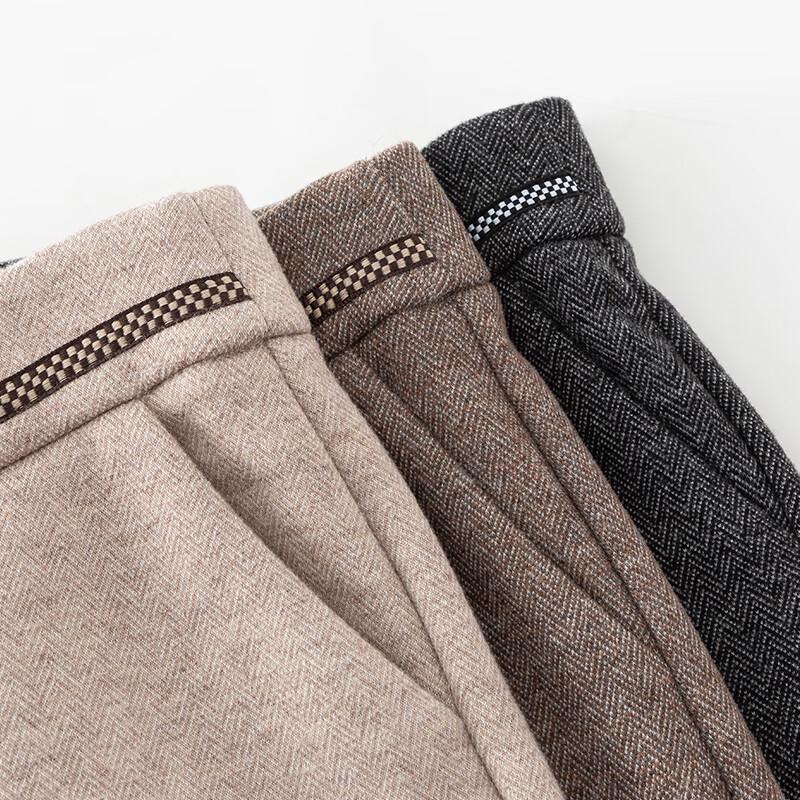 Fanzhen Women's 2024 A/W Herringbone Wide-Leg Wool Blend Pants