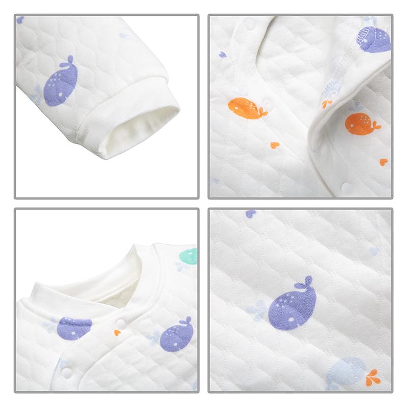 Infant Fall Winter Warm Thick Plush Boy Girl Baby Cotton Warm Rompers