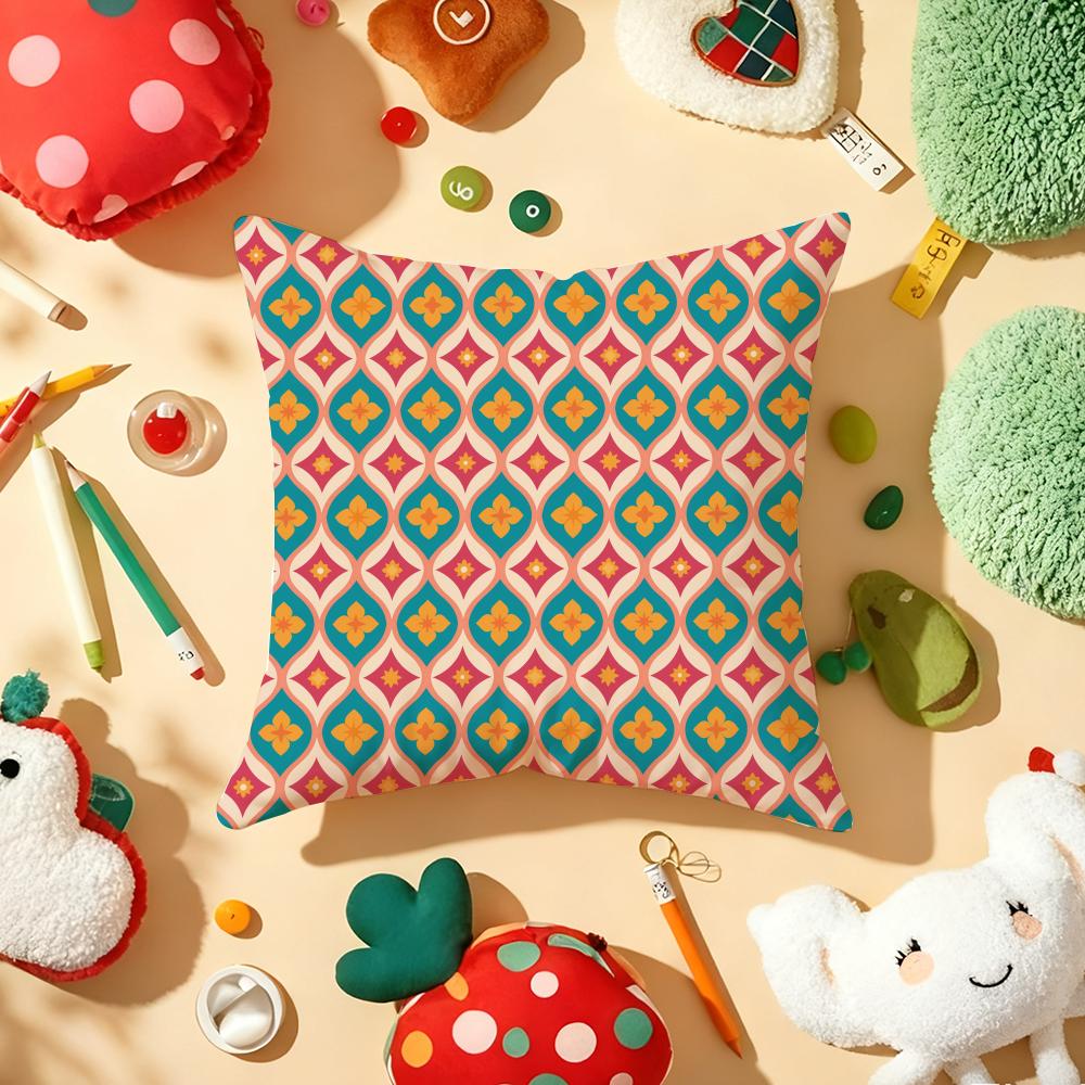 Art Nouveau Design Geometric Pillow Case Plush Fabric Soft DoubleSided Printed Sofa Warm Winter Home Gift Cushion Cover