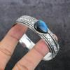 Natural Labradorite Gemstone 925 Sterling Silver Cuff Bangle Adjustable V3W87