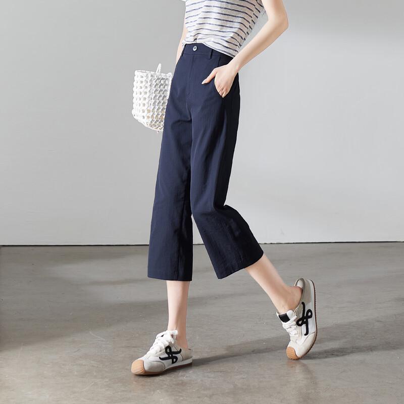 SOFSIL Women's High-Waist Straight-Leg Casual Pants