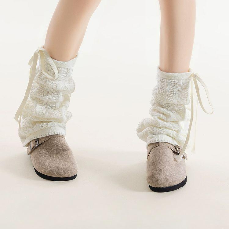 Japanischer JK-Muster Strick Süße Ausgestellte Y2K Slouchy Socken Ins Student Spice Girl Subkultur Wadenstulpen