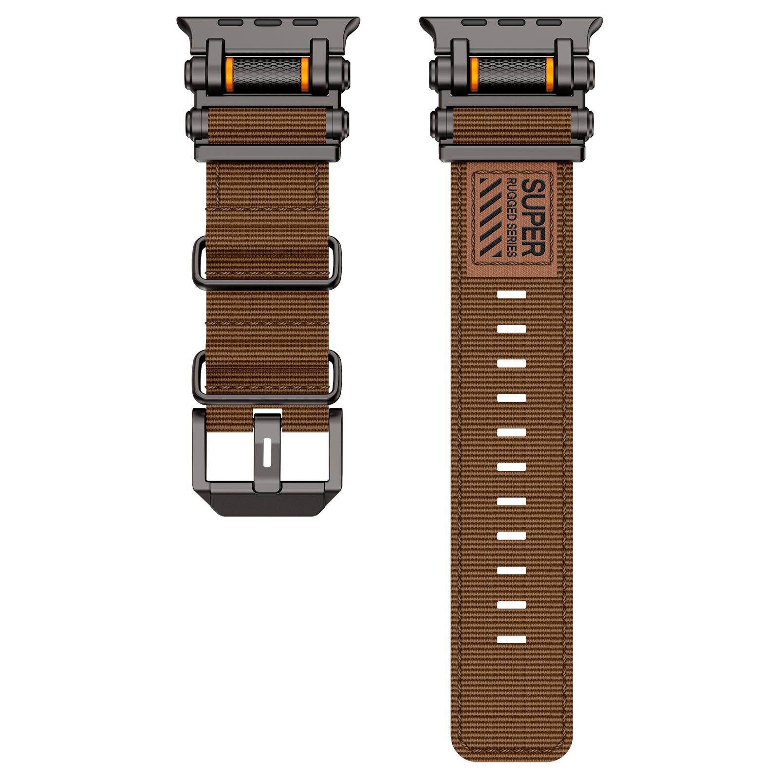 

Roller Strap for Apple Watch Ultra 2 Band 49mm 44mm 45mm 42mm 46mm Nylon Loop Bracelet For IWatch Series 10 9 8 7 6 4 SE Correas 42mm 44mm 45mm коричневий