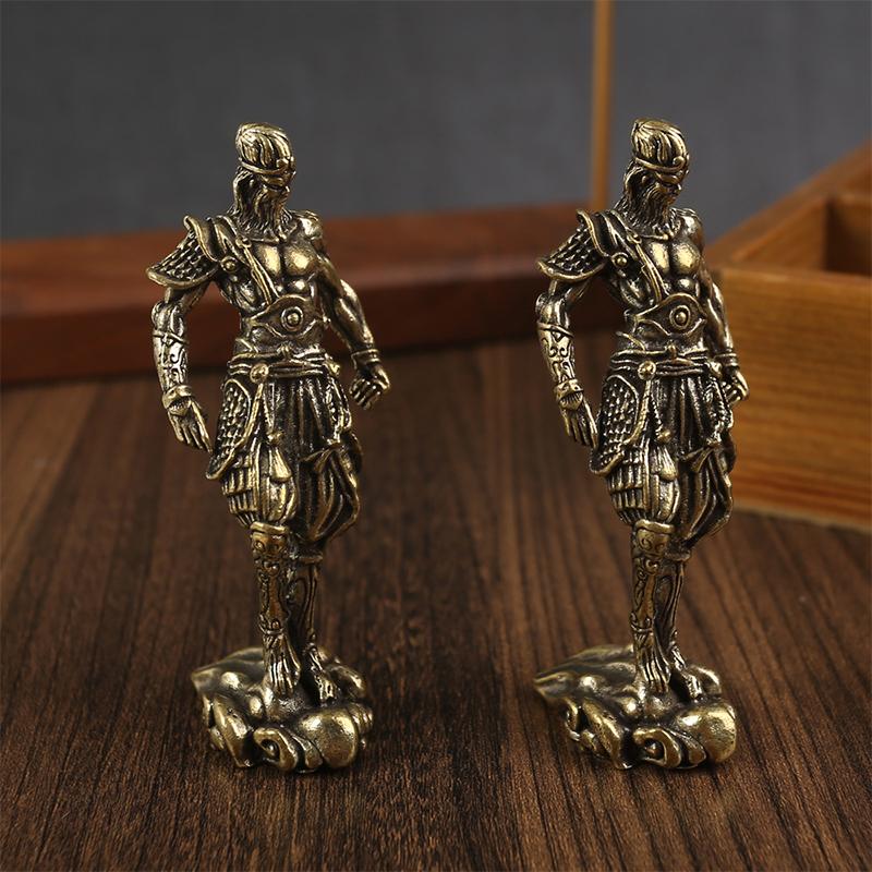 Koppar Apor Staty 3D Sun Wukong Spelfigur Koppar Apor Kung Staty Apor Kung Staff Dekorativ Kulturell Symbol Statyer