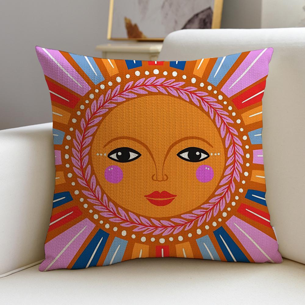 Warm SSun FaceS Cushion Cover Pcs Soft Decorative Square Cushion Covers X X Pillowcases for Sofa Couch Home Bedroom