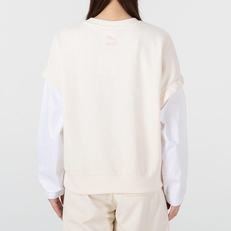 Puma Sweatshirts Women's Ecru Crew Neck Moderate 536092-99