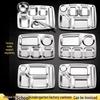 304 Stainless Steel Compartment Meal Tray for Kindergarten Students, Adults, and Canteens