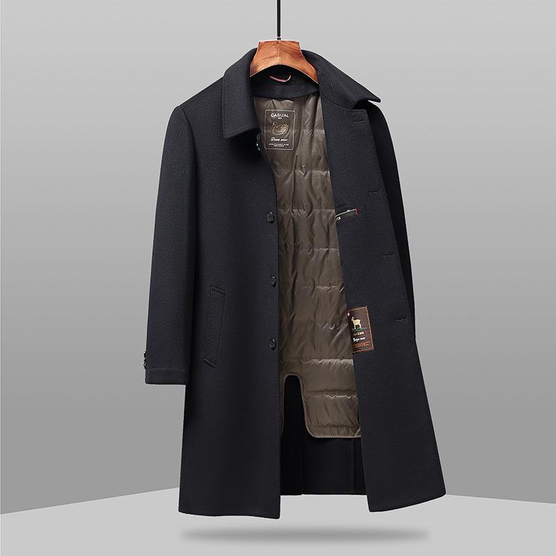 Autumn and Winter Men's Double-sided Woolen Coat Business Casual Lapel Down Removal Liner Woolen Coat Men's Coat