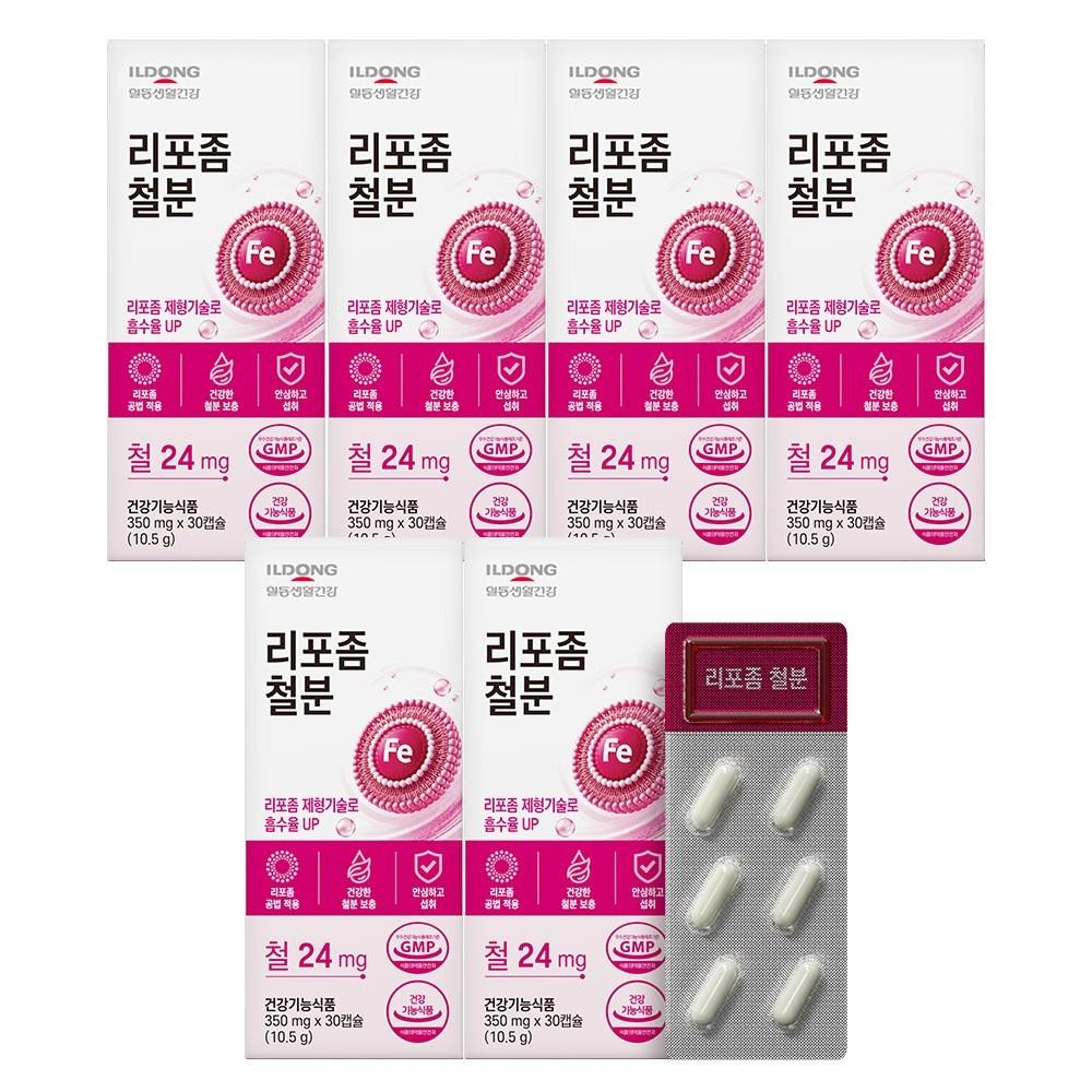 Ildong Liposome Iron Supplement Mini Nutritional Supplement for Pregnant Women Men 6 Pcs 30 Tablets