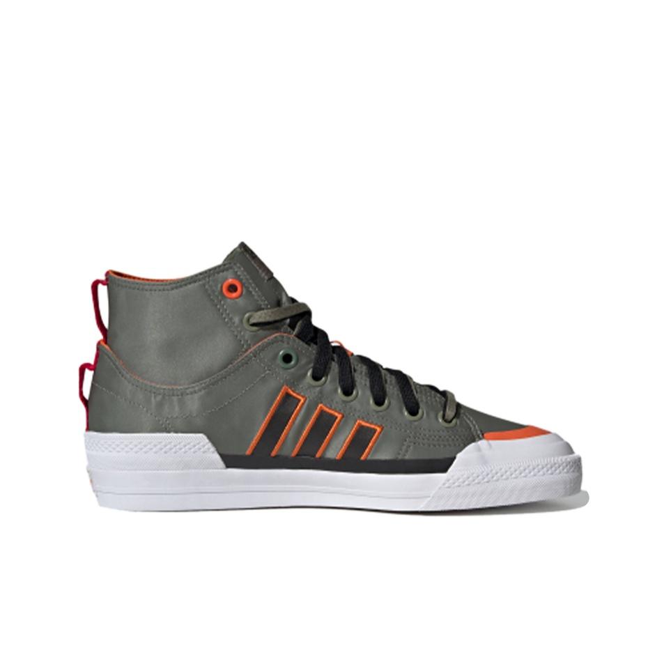 adidas Originals Nizza Hi Dl Tessuto Casual Resistenti Scarpe da Skate Alte Unisex Sneakers Verde Bianco GZ2655