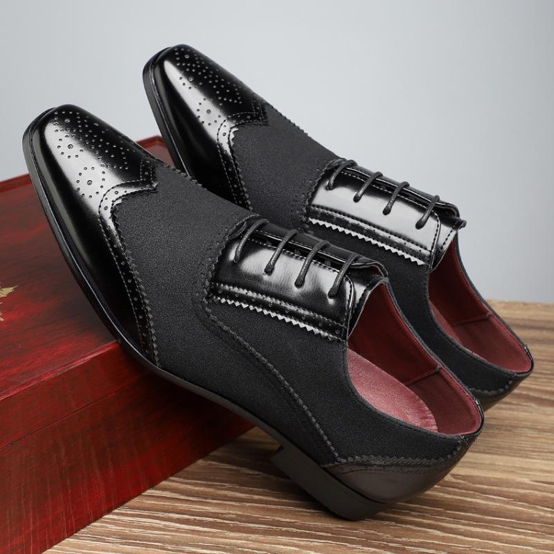 Luxury Designer Male Pointed White Black Mix Patchwork Brogues Oxford Shoes Men's Formal Wedding Dress Homecoming Zapatos Hombre