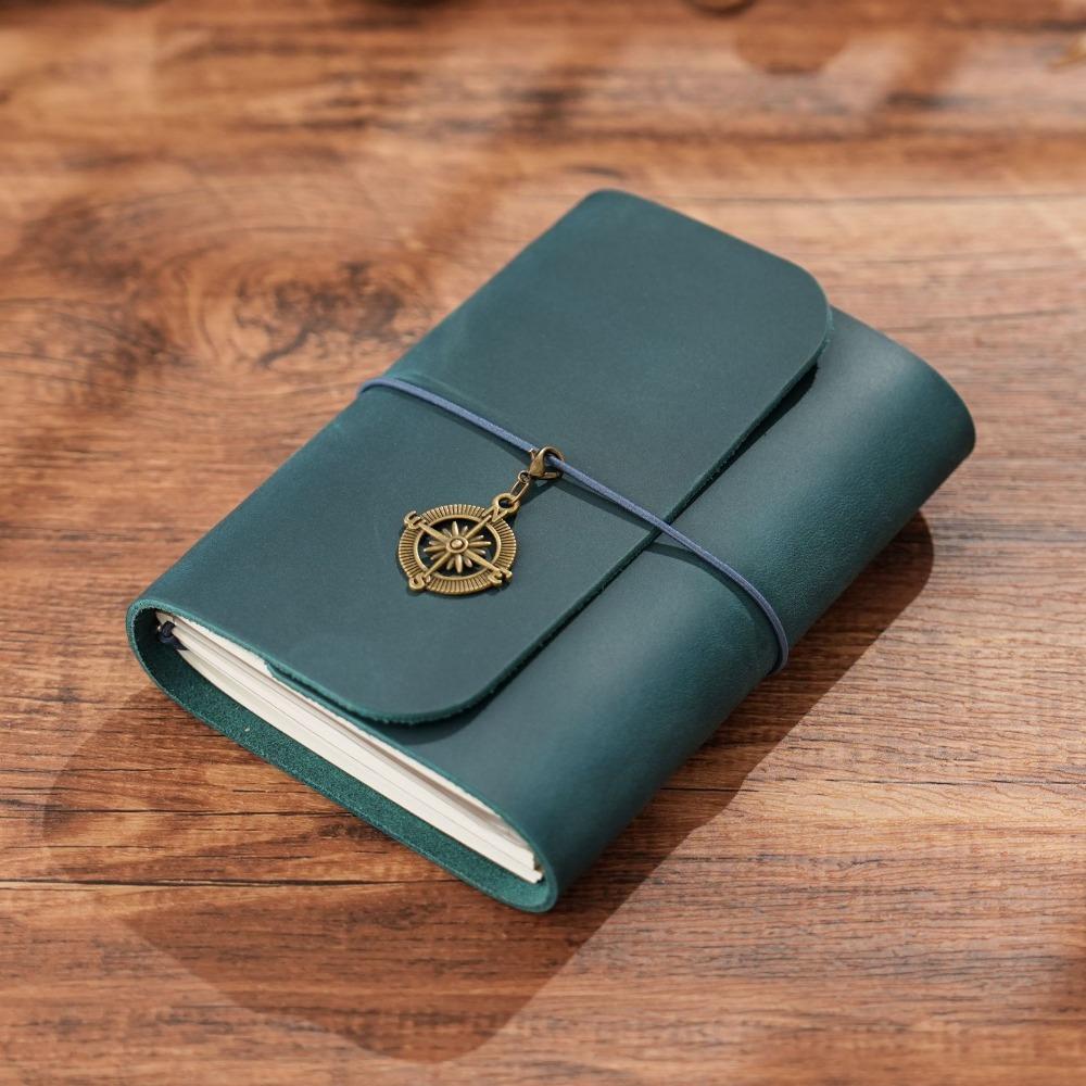 Handmade Retro Passport Travel Notebook Refillable Design Genuine Leather Sketchbook Tri-fold Loose-leaf Pages Pocket Notebook