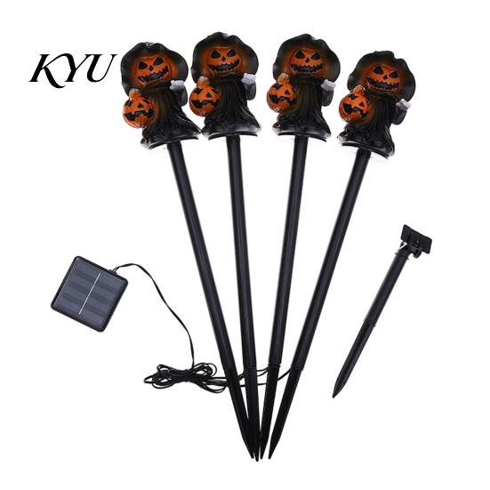 Weather Resistant Garden Lamp 4Pcs/Set Halloween Solar Ghost Stake Light, 4-in-1 Pumpkin with LED Lights, Waterproof Decorative for Outdoor