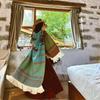 Ethnic Style Knitted Shawl Pullover Cape - Women's Warm Travel Cloak