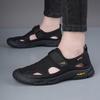 Fashion Breathable Mesh Footwear Outdoor Leisure Hollow Out Sandals Hand-stitching Men's Beach Flats Summer New Fashion Male Sandals