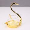 Home daily fashion creative cute Korean swan sugar cup swan seasoning can box metal creative swan with spoon
