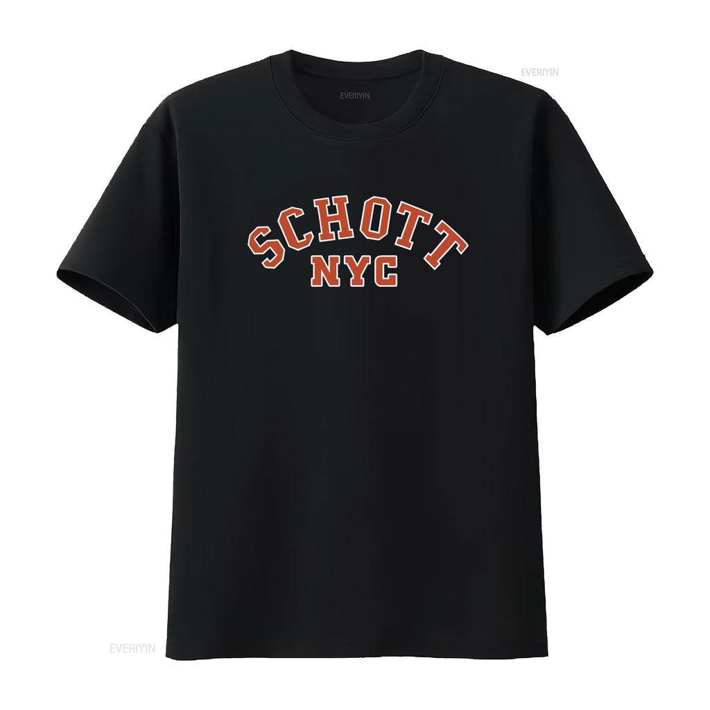 Schott NYC Big Logo Mens Black Small Crewneck T Shirt Size S Stylish and Comfortable for Men vintage Washed graphic