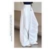 Pantaloni Larghi da Donna Extra Lunghi con Pannelli Laterali in Pizzo Vita Elasticizzata
