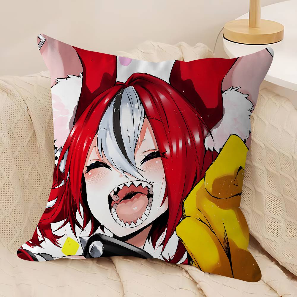 Anime H-Hakos Baelz-HololiveS Pillow Case Removable Washable Cushion Cover – All-Season Soft Linen