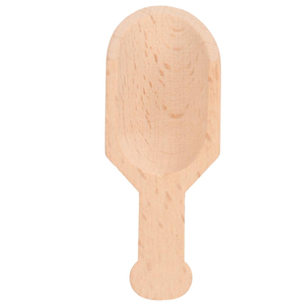 12pcs Polished Surface Mini Wooden Scoop Multipurpose Small Salt Scoop For Kitchen
