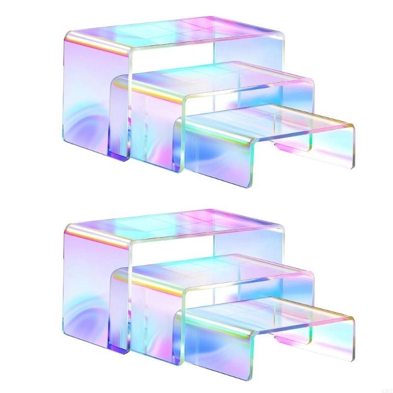 

1 Set Colorful Acrylic Display Risers Stand Jewelry Holder Shelf Cupcake Rack Showcase Bracket for Candy Dessert Figures X3UC