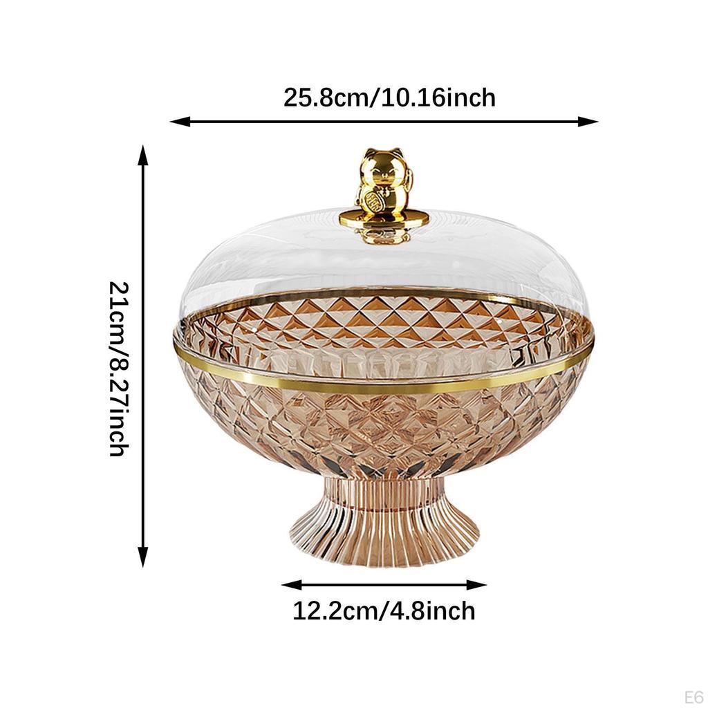 Elegant Fruit Display Bowl with Clear Cover And Drainage System