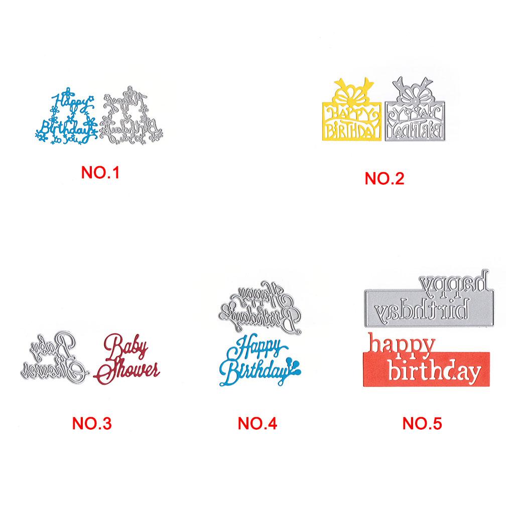 Happy Birthday Cutting Dies Embossing Stencil Mould DIY Scrapbook Photo Album Crafts