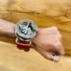 Antique Brass Sundial Engraved Compass, Wrist Brass Sundial Compass  Wrist Watch with Leather Case