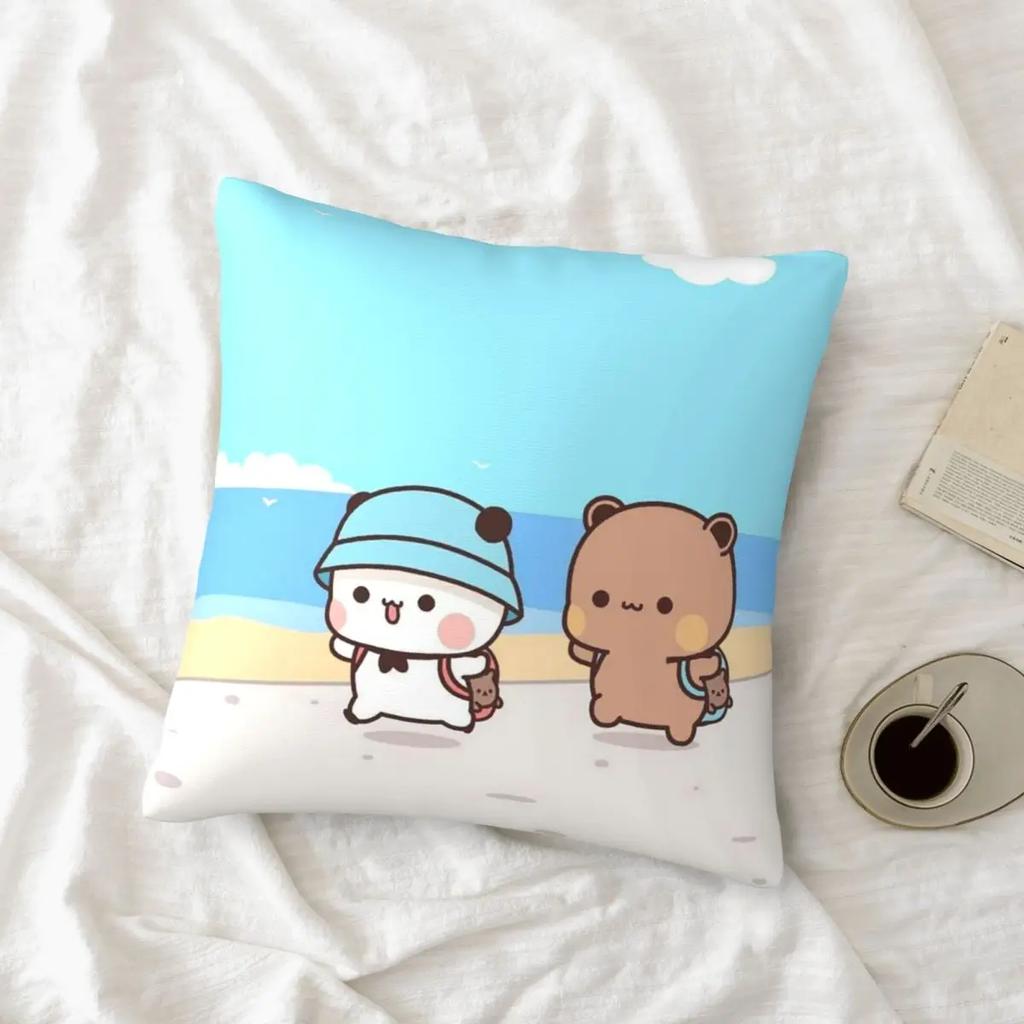 Povlak na polštář Bubu a Dudu Domácí dekorace Polyesterový povlak na polštář na pohovku Povlak na ozdobný polštář Zábavný Roztomilý Potisk Panda Medvědů