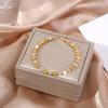 Geometric Pattern Cubic Zirconia Tennis Bracelet Gold Plated Copper Chain Wristband Wrist Accessory For Women Men