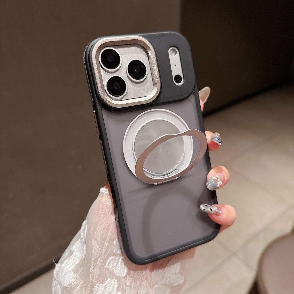 For iPhone 17 Pro Max Case Compatible with MagSafe Rotating Kickstand Skin Touch PC TPU Phone Cover