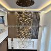 Custom Twisted Leaf Glass Chandelier for Sales Centers, Hotels, Malls, and Ballrooms