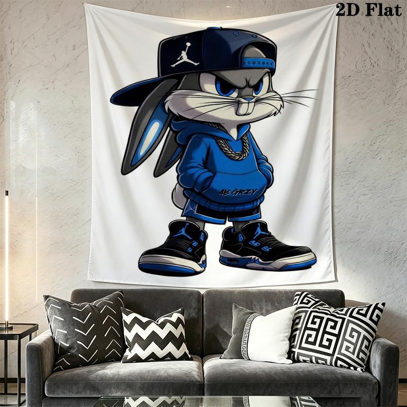 Bugs Bunny Wall Tapestry Aesthetic Wall Hanging Printed Fabric Blanket Decorative Tapestries for Bedroom Living Room Home Decor